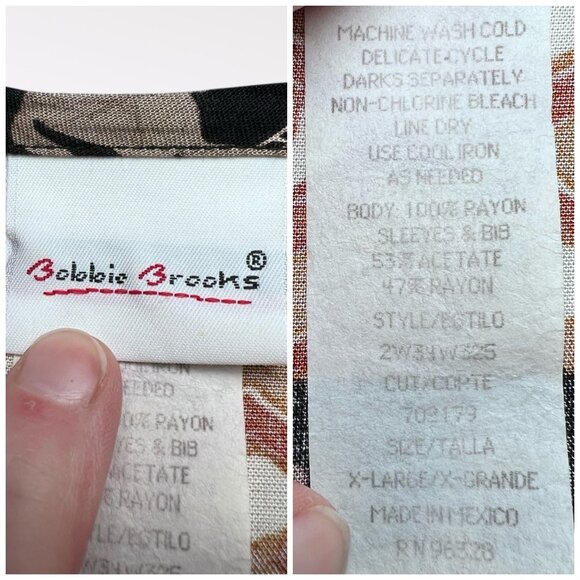 Vintage Bobbie Brooks Animal Print Button Up Shirt XL - Picture 3 of 9